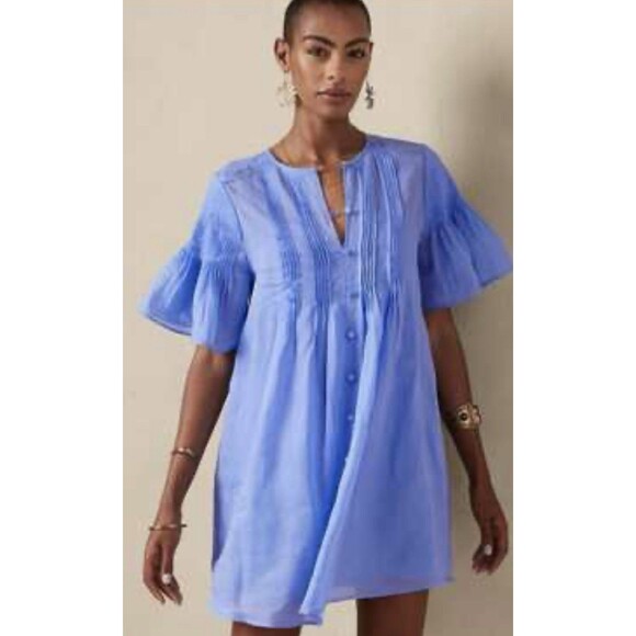 NWT Banana Republic Petite Small Sky Blue Dress - Picture 2 of 11